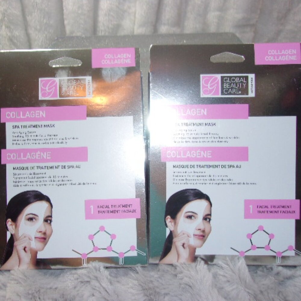 M-41 (NIP) SET OF 2 GLOBAL BEAUTY CARE COLLAGEN SPA TREATMENT MASK